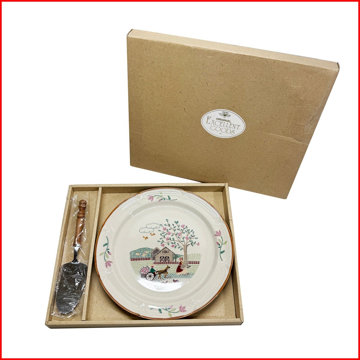 中古●TOWA●メルヘン絵皿/ケーキサーバーセット RENEAISSANCE サービストレー EXCELLENT GOODS 札幌拍卖