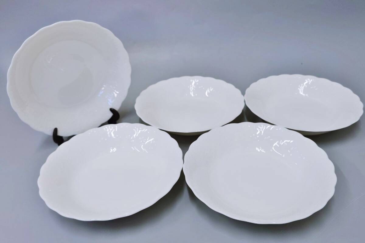 Noritaka ノリタケ 丸皿 シンプル プレート 5枚 セット 中皿 食器 洋食器 直径19㎝ インテリア コレクション拍卖