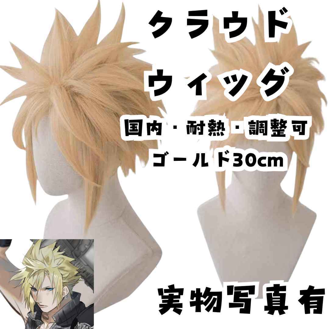クラウド ウィッグ FF7 コスプレ ツンツン髪 耐熱 国内30cm【残3】拍卖
