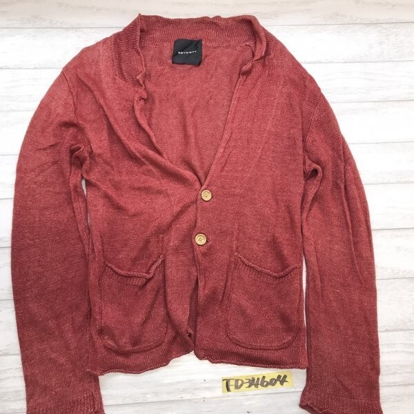 BOYCOTT ボイコット メンズ 麻100% カーディガン 3 赤茶拍卖