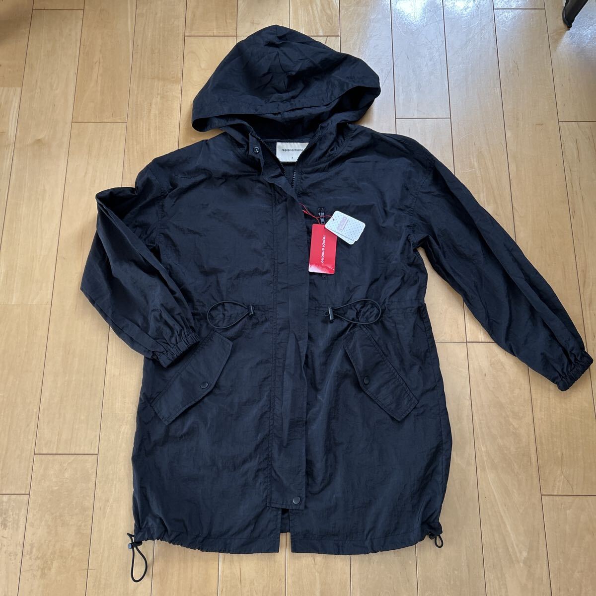 新品 レピピ repipi armario コート 薄手 黒 ブラック アウター S 150-160 拍卖