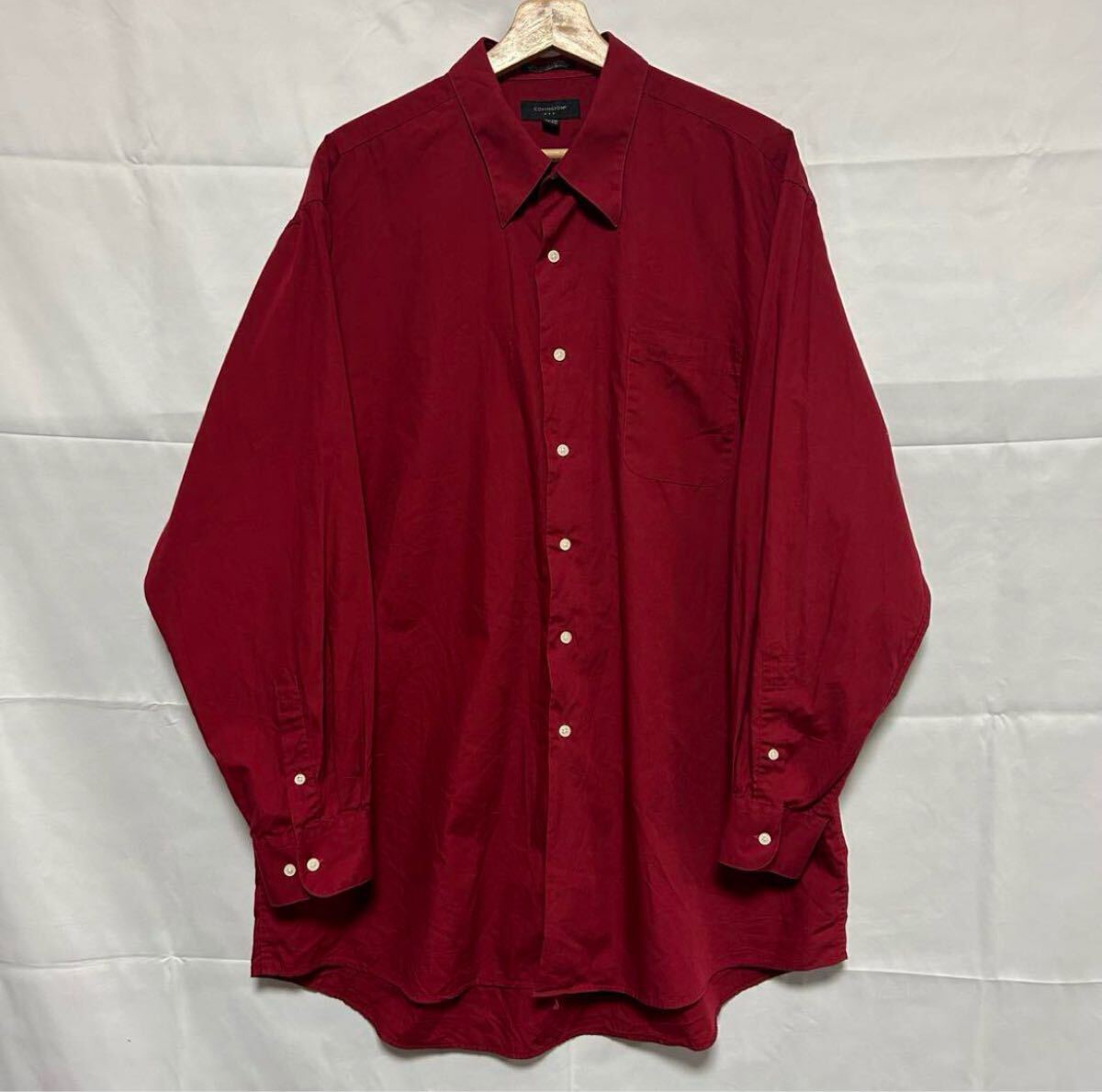 90s Covington シャツ レッド XL ドレスシャツ 無地 長袖シャツ 古着拍卖