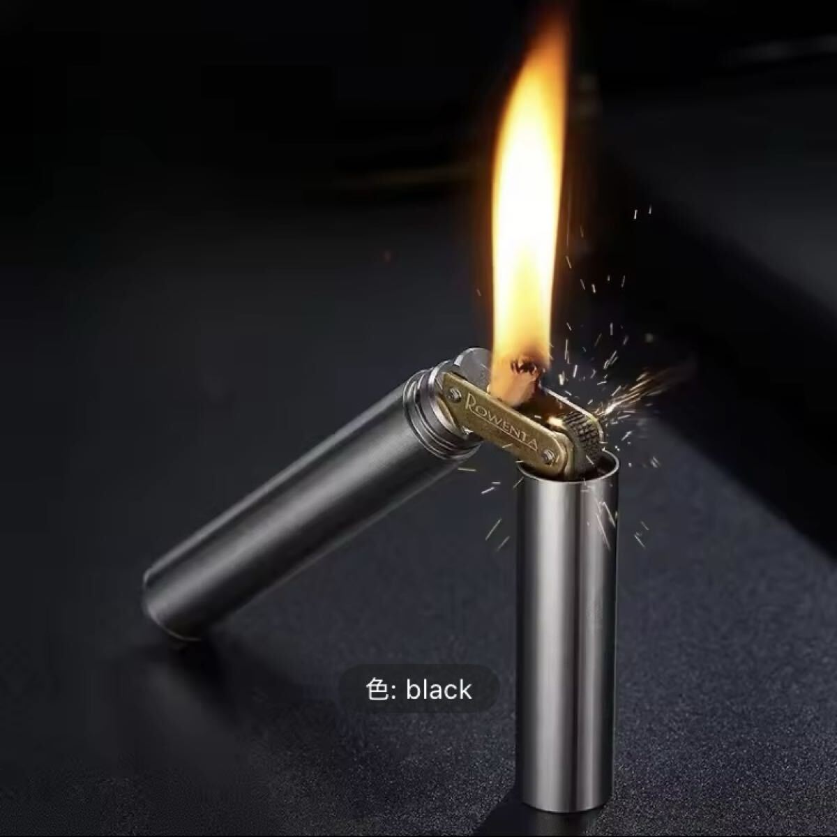新品 オイルライター タバコサイズ ヌンチャク ROWENTA 黒色拍卖