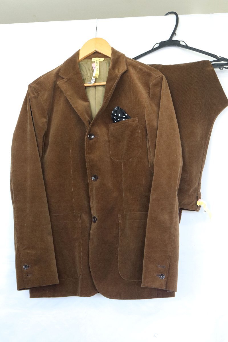 uniform experiment セットアップ CORDUROY 3BUTTON JACKET 3 CORDUROY SIDE POCKET TAPERED PANTS 2 ブラウン拍卖