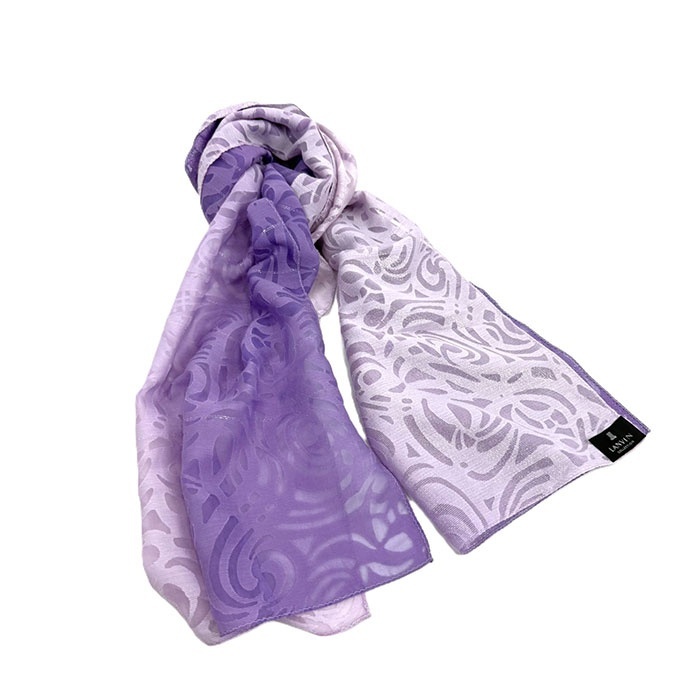 ランバン LANVIN ストール グラデーション ラメ糸 透け感 抜き柄 ライトパープル系 紫 送料無料 i0727tq0103 中古 古着 ブランド古着DB拍卖