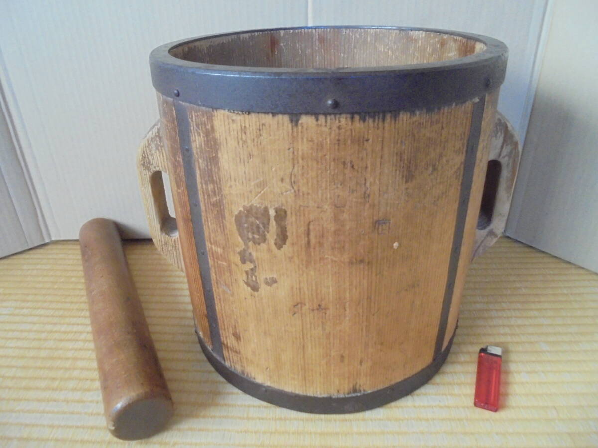 1斗丸升 擦り切り棒 2点 古民具 レトロ 6444 木製 竹製品 各種道具等 京都雲屋 拍卖