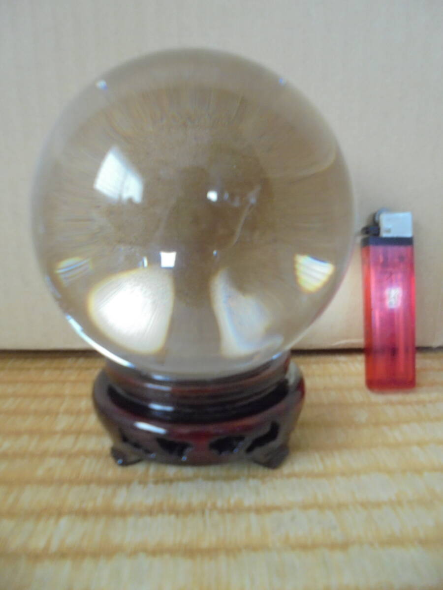 球玉 クリスタルガラス製 置台付 未使用 美品 6699 仏具 神具等 京都雲屋 拍卖