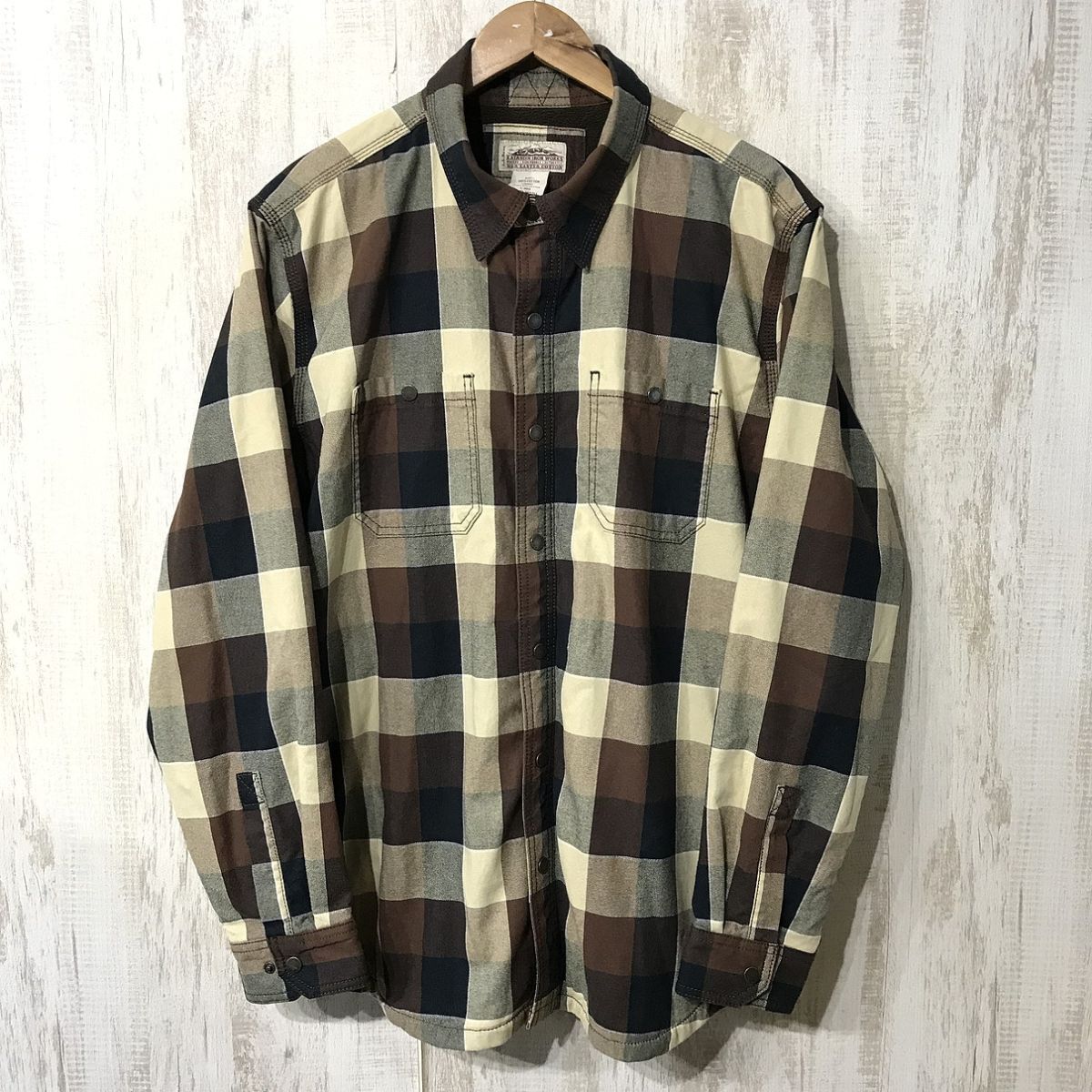 859☆【裏フリース アメカジ ハンティングジャケット】L.L.Bean エルエルビーン マルチカラー L拍卖