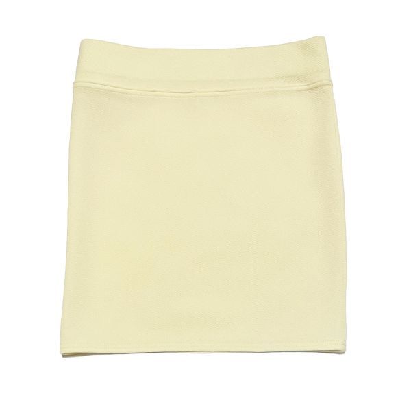 タイトスカート ショート丈 ストレッチ 無地 膝上 レディース ひざ上 フリーサイズ アイボリー拍卖