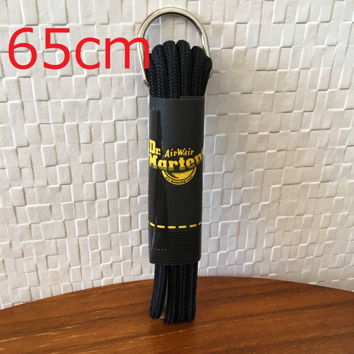 ● 送料 ¥180 ● 65cm ブラック 丸紐 黒 紐 ひも ラウンドシューレース ドクター.マーチン Dr.Martens 3ホール ローカット (新品)(正規品)拍卖