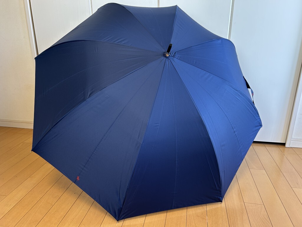 ☆送料込み☆美品☆ラルフローレン/長傘雨傘ジャンプ傘65cm/ロゴマーク/シンプル紺拍卖