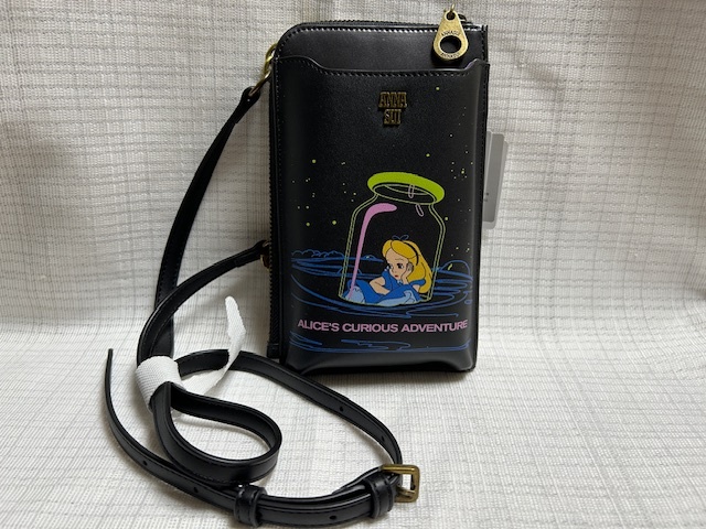 ☆新品☆アナスイ×「不思議の国のアリス」コラボバッグ・財布、ポシェット、斜め掛けバッグポーチ/黒拍卖