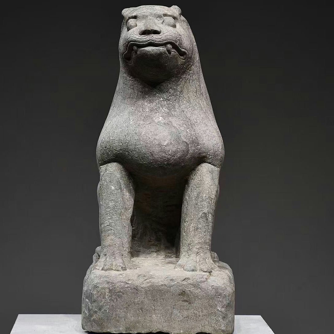 ▼渡鶴羽▼W210明時代 青石 石虎 青石細密細工★古置物★古賞物★古擺件★蒐集家放出★唐物拍卖