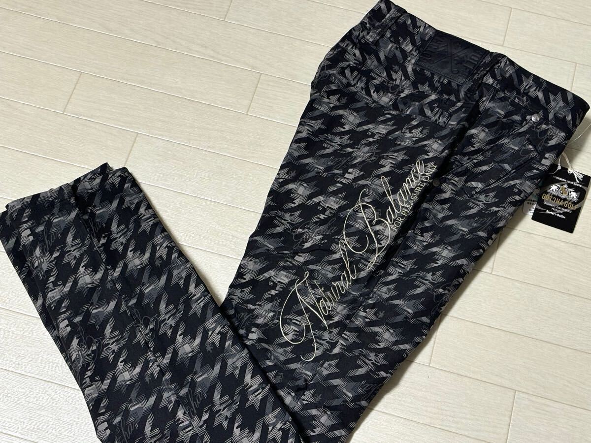 新品◆ガッチャ ゴルフ GOTCHA GOLF 千鳥柄×迷彩柄 裏起毛 保温 ストレッチ ロングパンツ/秋冬/ブラック/サイズS拍卖