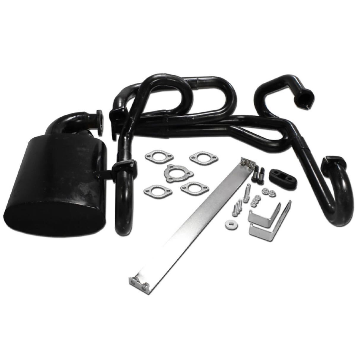 VW 空冷ビートル ブラック 1-5/8インチ マージドサイドフロー/ワイド排気システム マフラー付き - 1600CCスタイルエンジン搭載ビートル適合拍卖