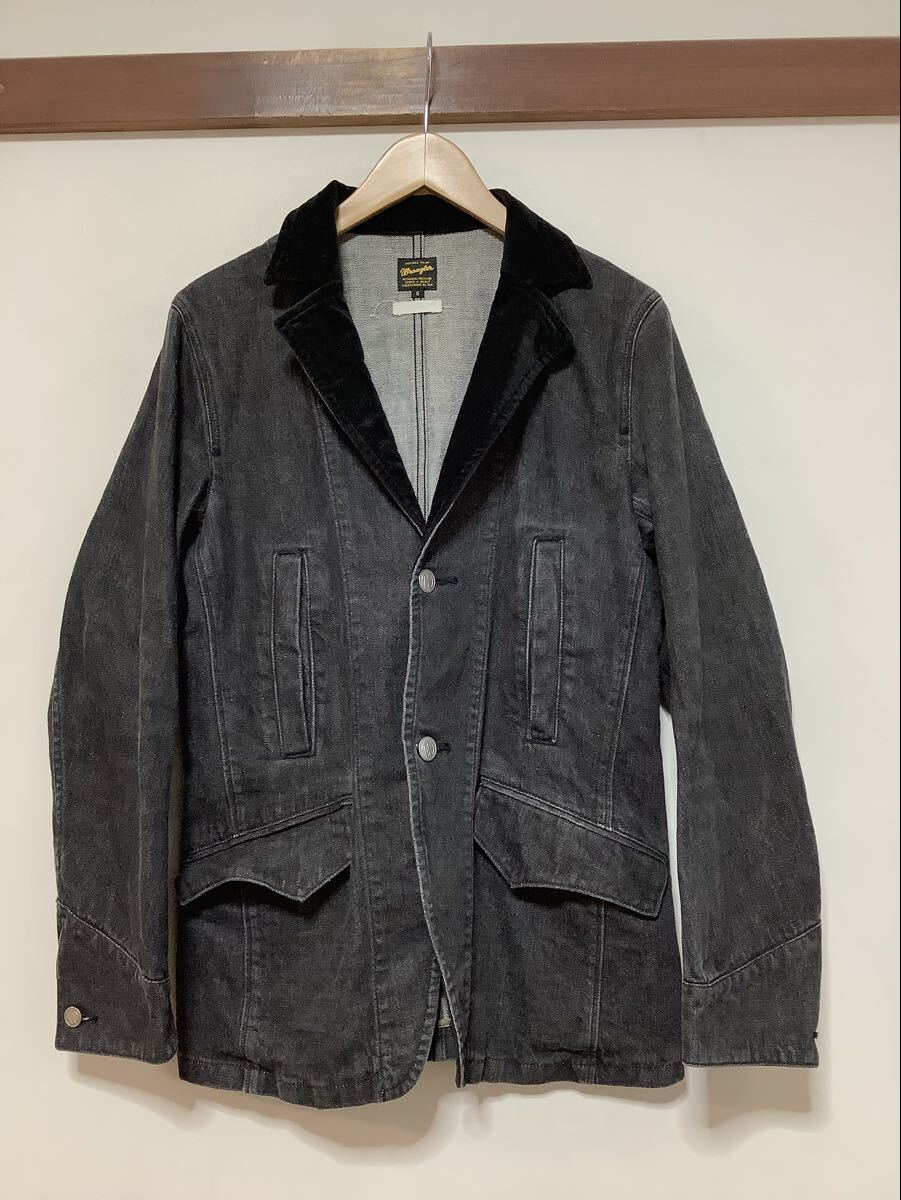 す1705 Wrangler ラングラー S9051 ブラックデニムジャケット テーラードタイプ S 拍卖