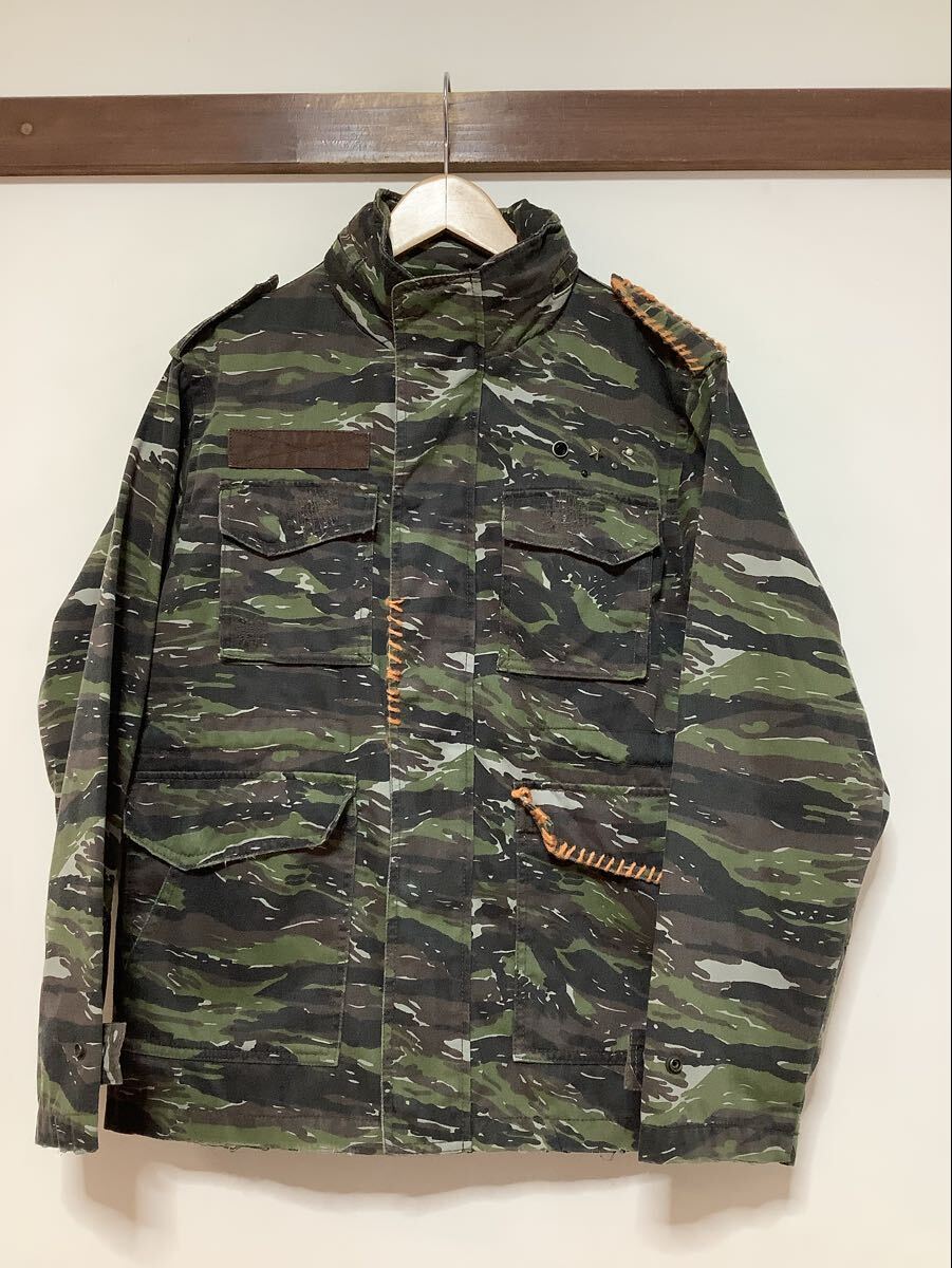 す1730 Vicious Flavor ビシャスフレーバー 迷彩柄 M-65 ミリタリージャケット リペア加工 リメイク カモフラ Fサイズ拍卖