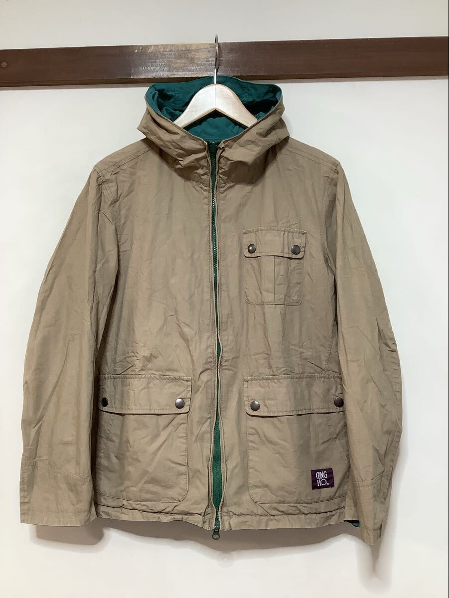 す1734 Paper Chest GUNG HO ペッパーチェスト ガンホー コラボ リバーシブルジャケット マウンテンパーカー 3 ベージュ/ブルーグリーン拍卖