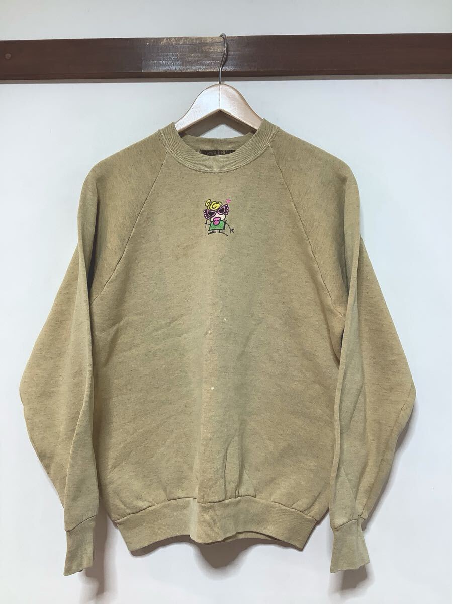 す1742 HYSTERIC MINI ヒステリックミニ スウェット トレーナー ロゴ刺繍 ベージュ 裏起毛拍卖