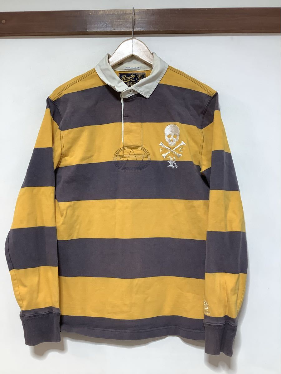 そ1753 Rugby Ralph Lauren ラグビー ラルフローレン 長袖ラガーシャツ 長袖ポロシャツ M ボーダー ヴィンテージスリムフィット 拍卖