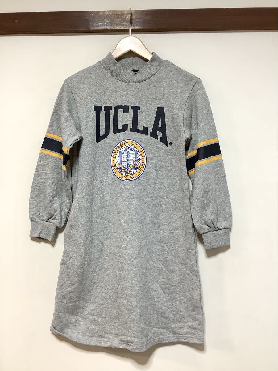 そ1762 UNITED ARROWS GREEN LABEL RELAXING グリーンレーベルリラクシング スウェットワンピース UCLA カレッジプリント 155 裏パイル拍卖