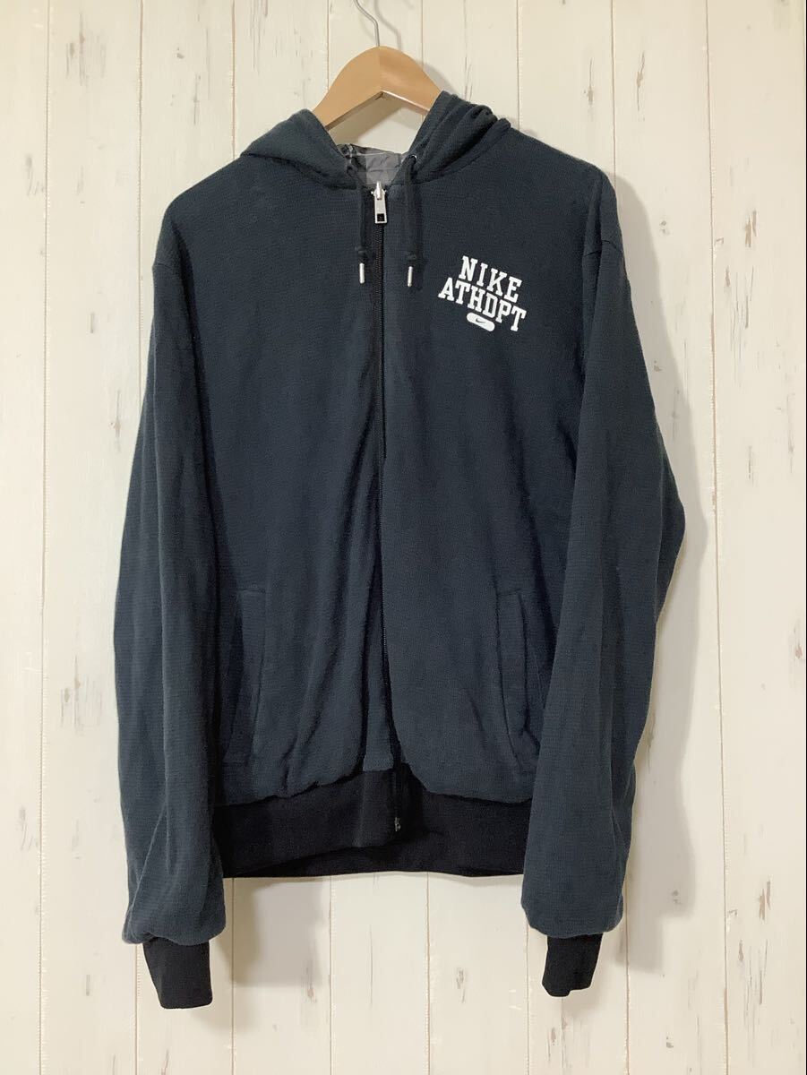 た1781 NIKE ナイキ ATH DPT リーバシブル FZ フーディ M グレー系 ロゴプリント拍卖
