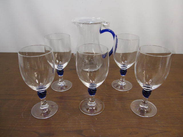 ◆未使用◆Amway/アムウェイ◆ピッチャー&ゴブレットセット ガラス製ピッチャー&ワイングラス ガラス食器◆菅-EL-4拍卖