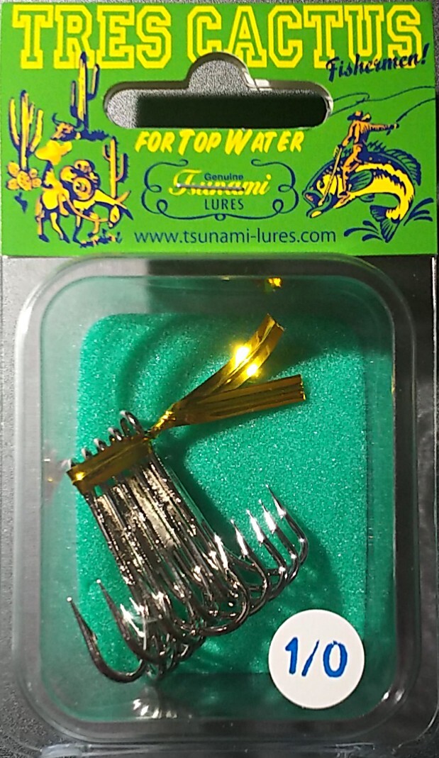津波ルアーズ トレス・カクタス (Tres Cactus) Size:#1/0 オリジナルトレブルフック 5本入り拍卖