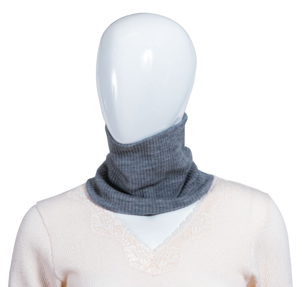 ひだまり 男女兼用 【リブ ネックウォーマー】 グレー Y-080 日本製拍卖