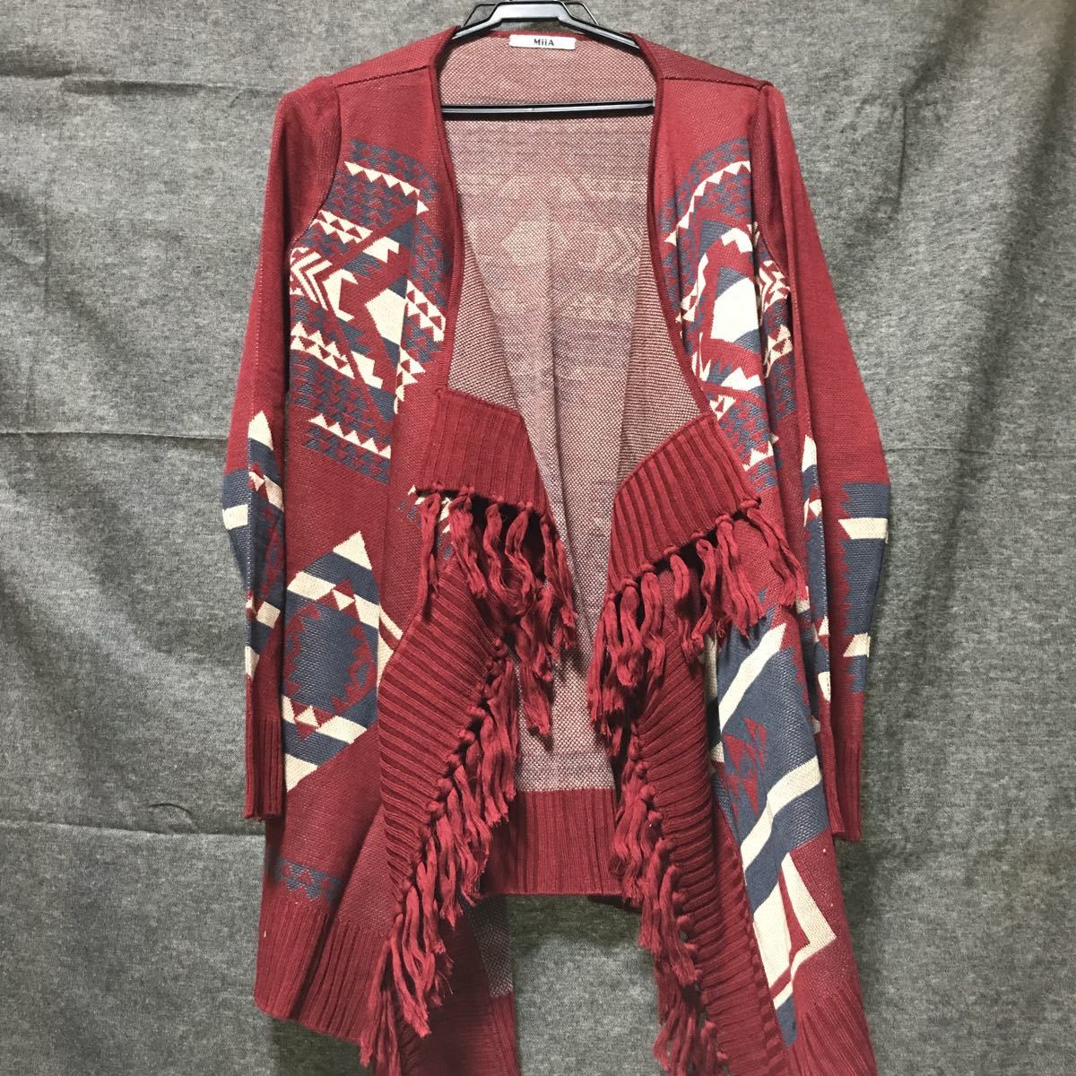 新品激安 MIIAミーア ノルディック柄 カーディガン M や拍卖