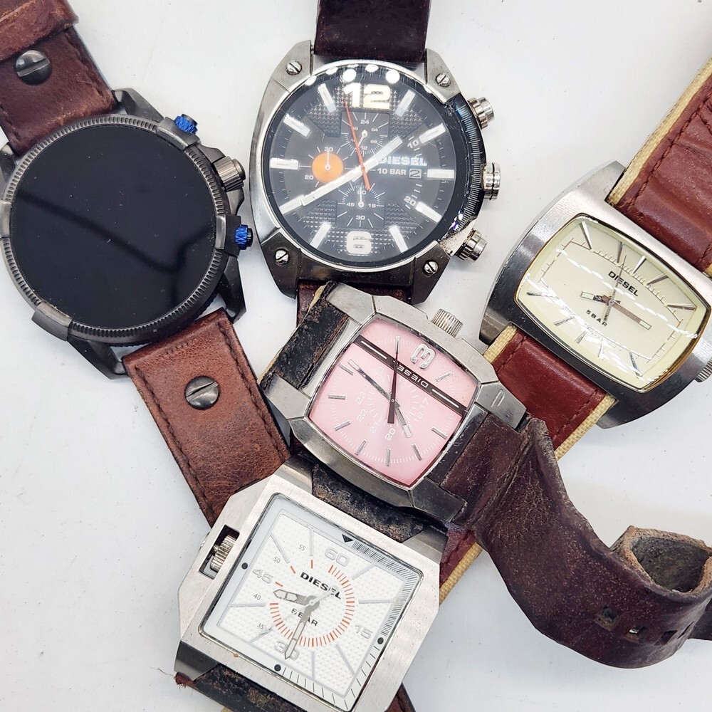 DIESEL ディーゼル 腕時計 5本セットまとめ メンズ クロノグラフ デイト ステンレススチール カレンダー 28-50拍卖