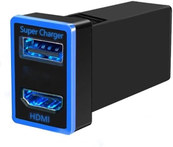 Drmtru super カーチャージャーデュアル HDMIポート 電源ソケット スマホ充電対応 トヨタ車系用(superサイズ:32x22mm) 5−4拍卖