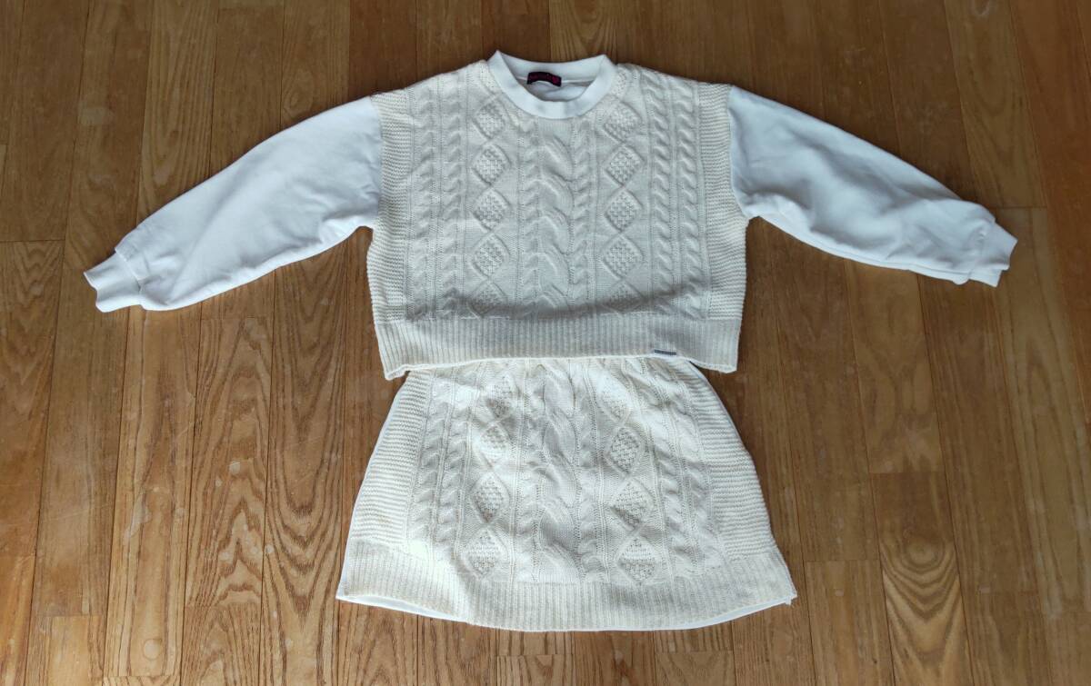 LOVETOXIC ラブトキシック ニット風トップス+スカート セットアップ S 140拍卖