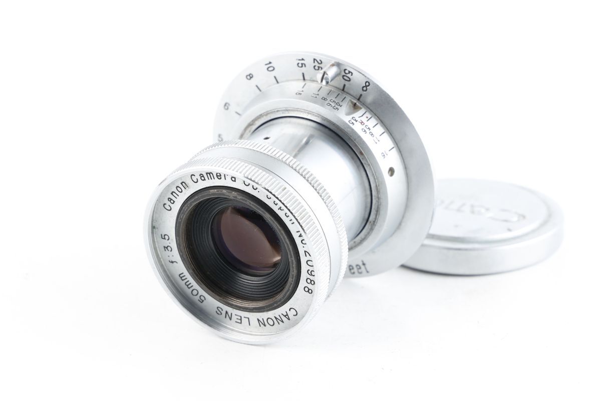 【かめらや】1412 Canon CANON LENS 50mm F3.5 沈胴式 単焦点レンズ L39 Lマウント拍卖