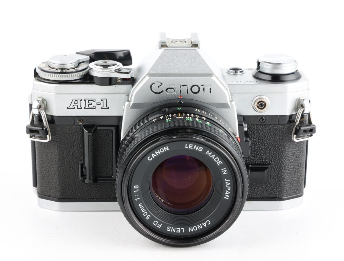 【かめらや】1347 Canon AE-1 + New FD 50mm F1.8 MF一眼レフ フイルムカメラ 標準レンズ拍卖