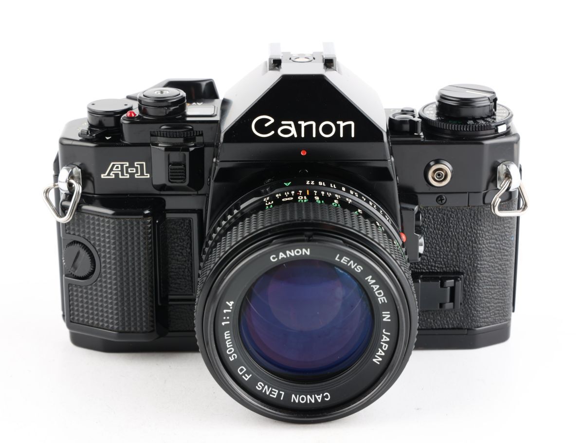【かめらや】1341 Canon A-1 + New FD 50mm F1.4 MF一眼レフ フイルムカメラ 標準レンズ拍卖
