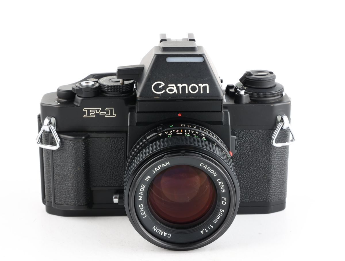 【かめらや】1307 Canon New F-1 AEファインダー + New FD 50mm F1.4 MF一眼レフ フィルムカメラ拍卖