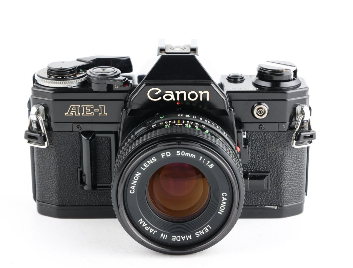 【かめらや】1440 Canon AE-1 + New FD 50mm F1.8 MF一眼レフ フイルムカメラ拍卖