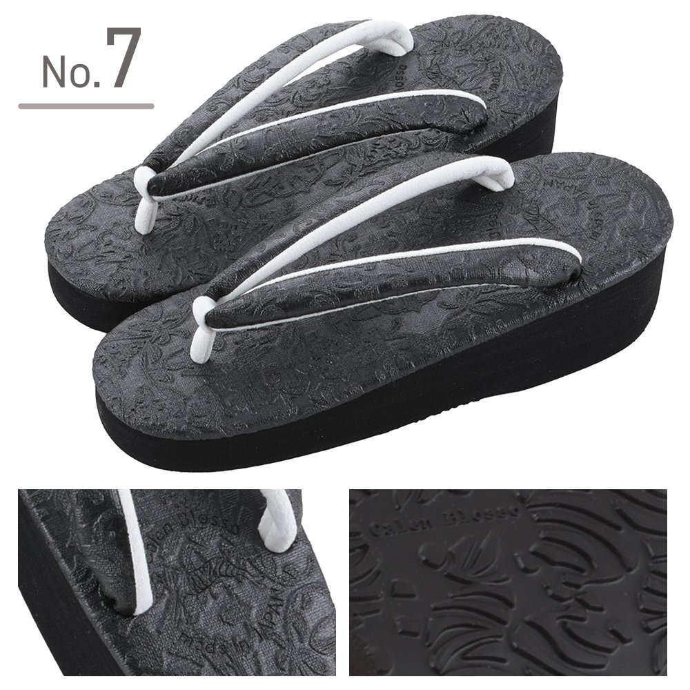 ■菱屋 カレンブロッソ■カフェ草履 シャバクロ ソフト鼻緒 hiy-28 (№7) Lサイズ拍卖