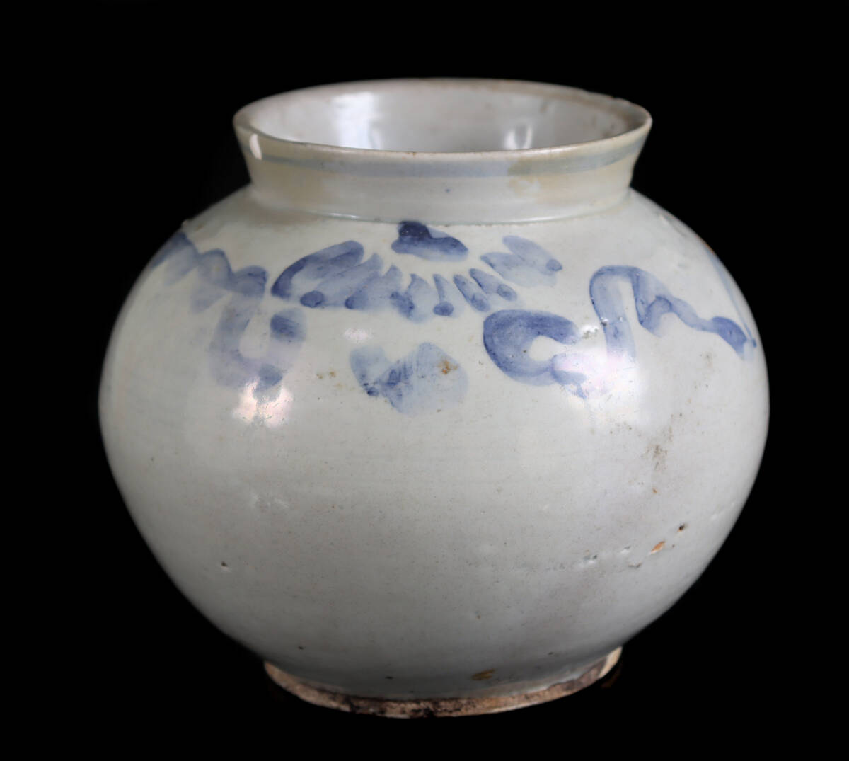 朝鮮古美術 李朝 花文 染付壺(井戸粉引高麗分院白磁壷)E946拍卖