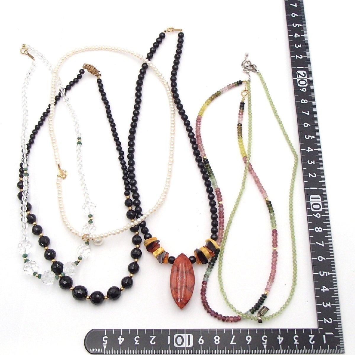 ☆パール カラーストーン 他 ネックレス 6点 まとめ / K18 14K SILVER 925 / シルバー 銀 ゴールド 金 ネックレス アクセサリー 色石☆TN拍卖