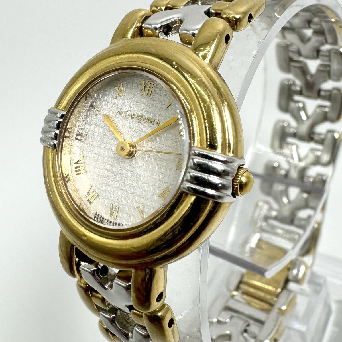 【稼動】美品 イヴサンローラン Yves saint Laurent 3針 レディース 腕時計 330 ゴールド コンビカラー クォーツ QZ ヴィンテージ 拍卖