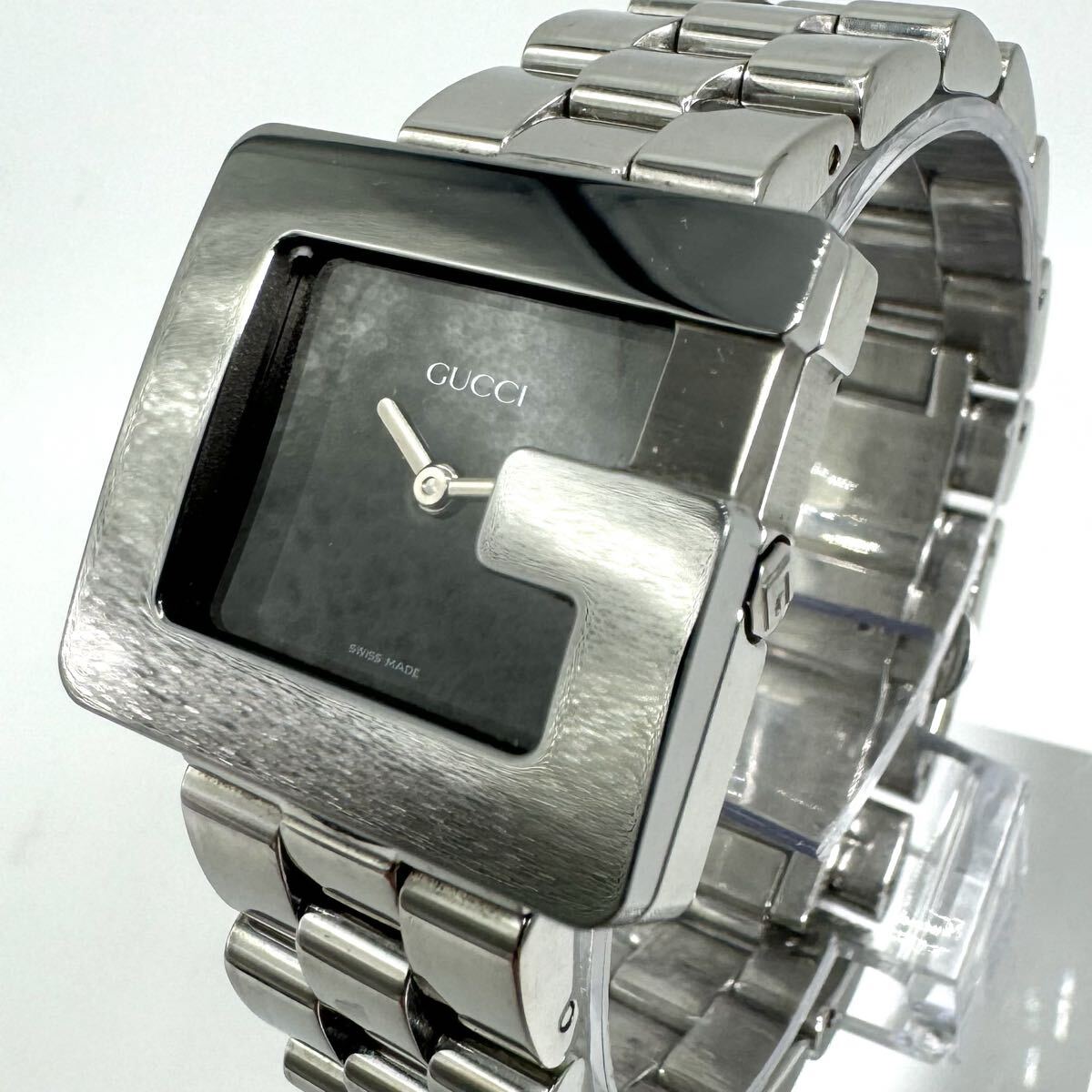 【稼動】美品 GUCCI グッチ 腕時計 3600J Gロゴ レディース 黒文字盤 Swiss スイス クォーツ QZ シルバー メンズ レディース ブランド拍卖