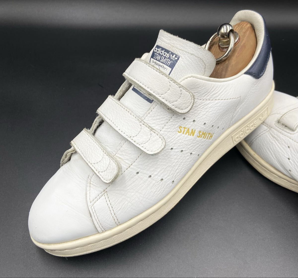 【アディダス/スタンスミスCF/AQ3192】高級上質レザーベルクロスニーカー!白紺/jp24cm/衝撃プライス!ヴィンテージ復刻クラシック!10.9拍卖