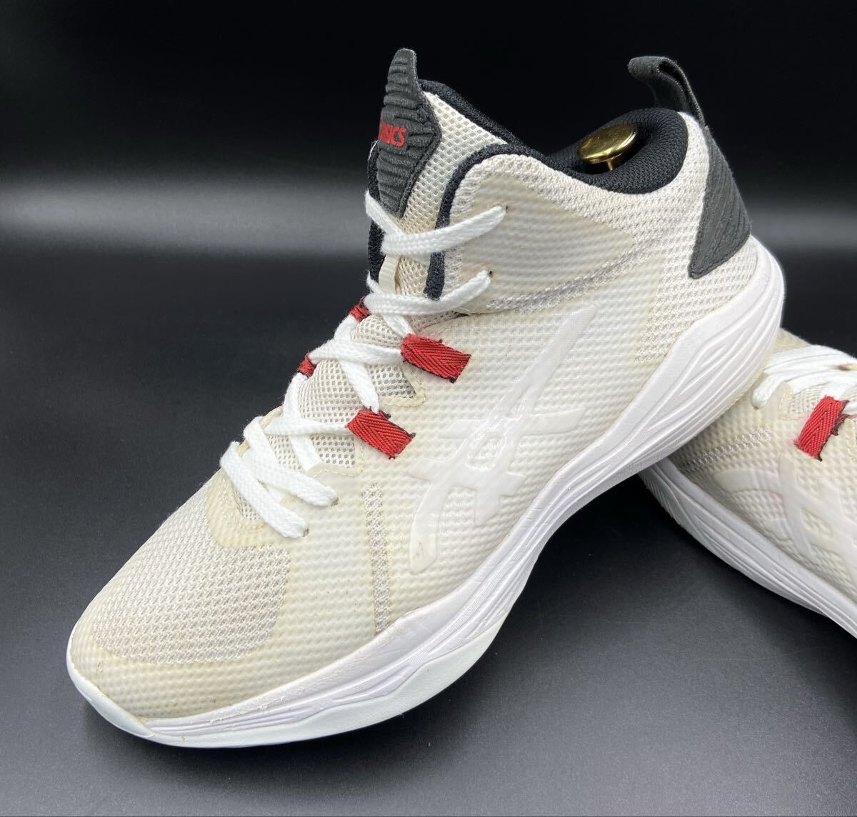 【アシックス/ノヴァフロー/1063A028】高級バスケットシューズ/白×黒×赤/jp27.5cm/衝撃プライス!ハイパフォーマンスモデル!10/28拍卖