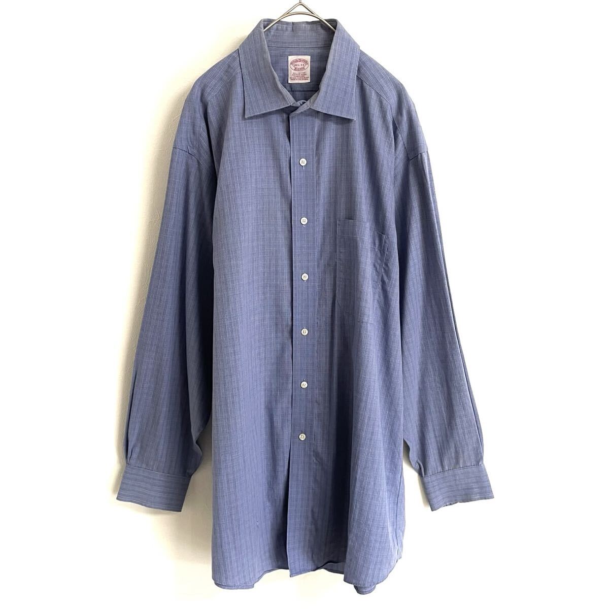 【ブルックスブラザーズ】オリジナル高級長袖シャツ/チェック柄/ブルー/サイズ16h-33表記/衝撃プライス!大人カジュアルスタイル!NC32拍卖