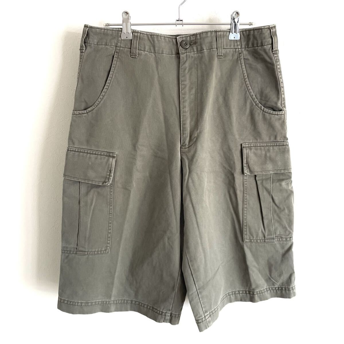 美品★【ディッキーズ/ワークウェア】古着 カーゴショーツ/ショートパンツ/カーキオリーブ系/L表記/衝撃プライス!フリーク待望★C49拍卖