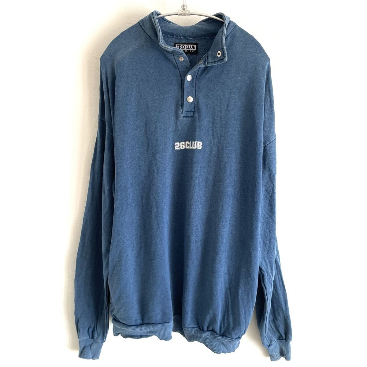 【FRO CLUB 風呂クラブ×フリークスストア】ハーフボタン スウェットシャツ/L表記/ワンポイント刺繍/衝撃プライス!フリーク待望★NC61拍卖