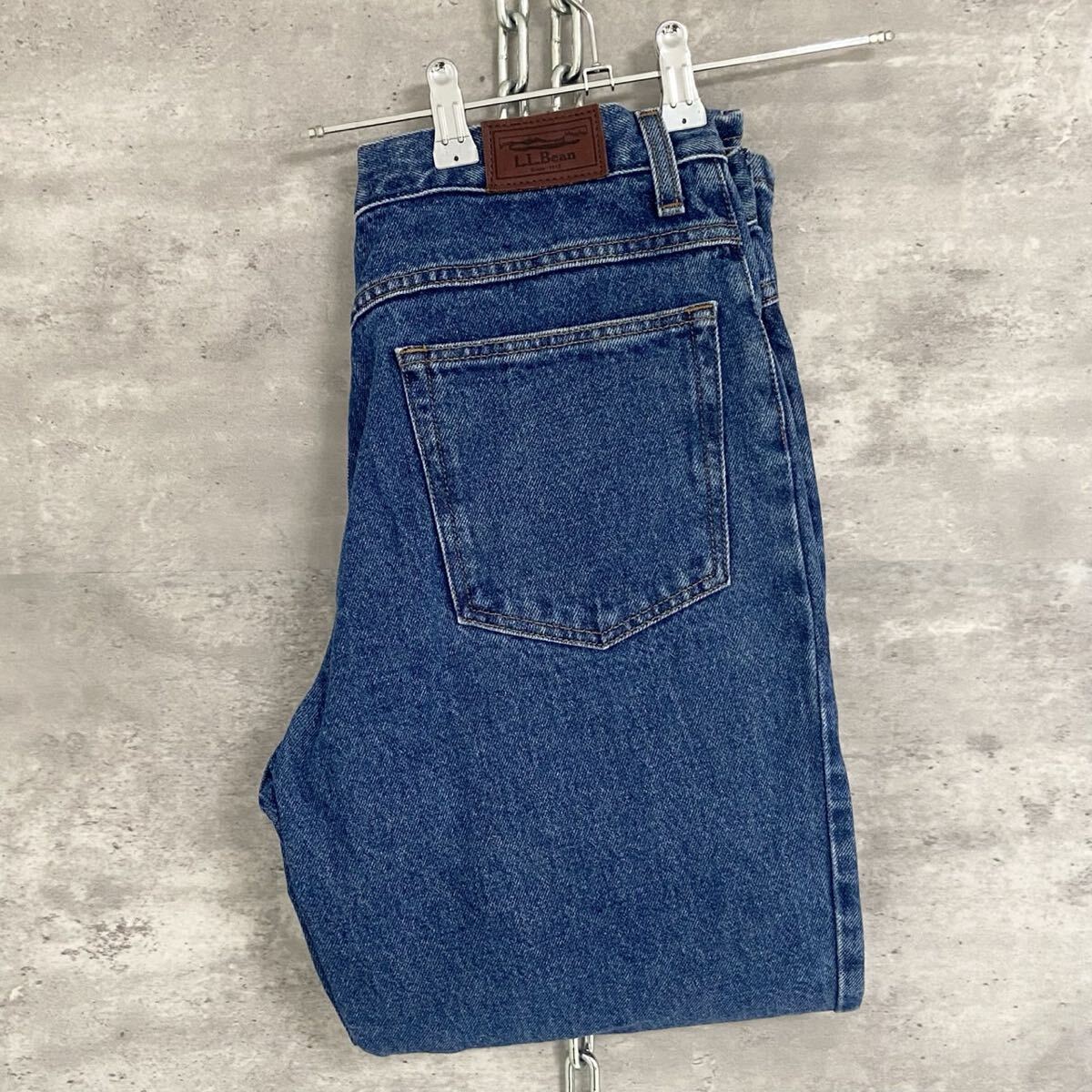 【L.L.Bean/ID104731/ナチュラルフィット】高級ストレートデニムパンツ/インディゴブルー/W31×L29/衝撃プライス!アメカジ古着!NE32拍卖