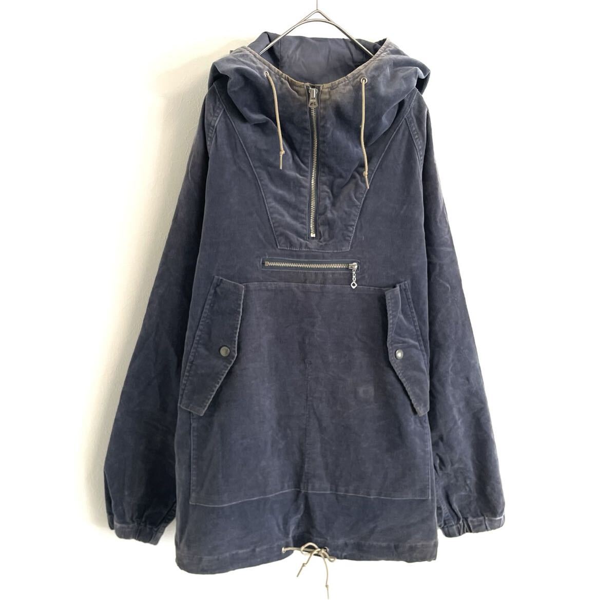 【ビームスプラス】オリジナル高級上質コーデュロイアノラックパーカー/ネイビー/S表記/衝撃プライス!ヴィンテージ調/古着/ラグラン!NE34拍卖
